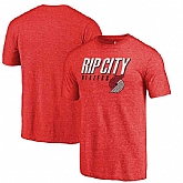 Portland Trail Blazers Red Rip City Hometown Collection Fanatics Branded Tri-Blend T-Shirt